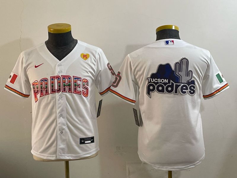 Youth 2026 San Diego Padres Blank White Game Nike MLB Jersey style 05